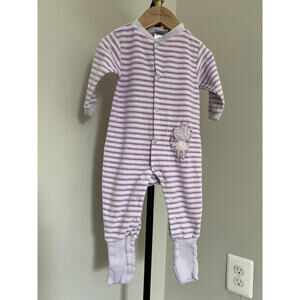Vintage 90s Snugabye Purple Stripe Mouse Applique Velour Convertible Sleeper